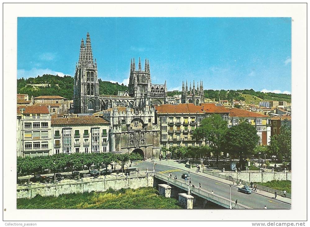 Cp, Espagne, Burgos, Le Pont, L'Arc De Sainte-Marie Et La Cathédrale - Burgos