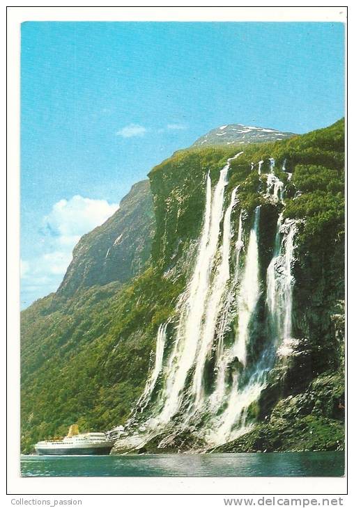 Cp, Norvège, Geirangerfjord With The Waterfalls "The Seven Sisters" - Norvège