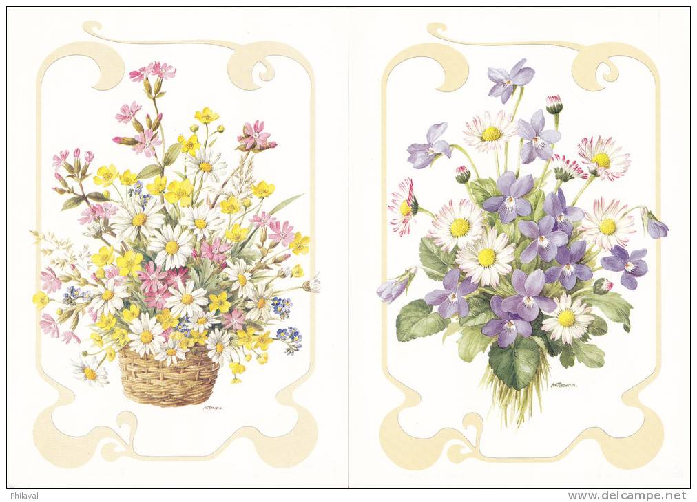 Lot De 6 Cartes  10 X 15 Sur Le Thème Des Fleurs - Arrangement Floral - Autres & Non Classés