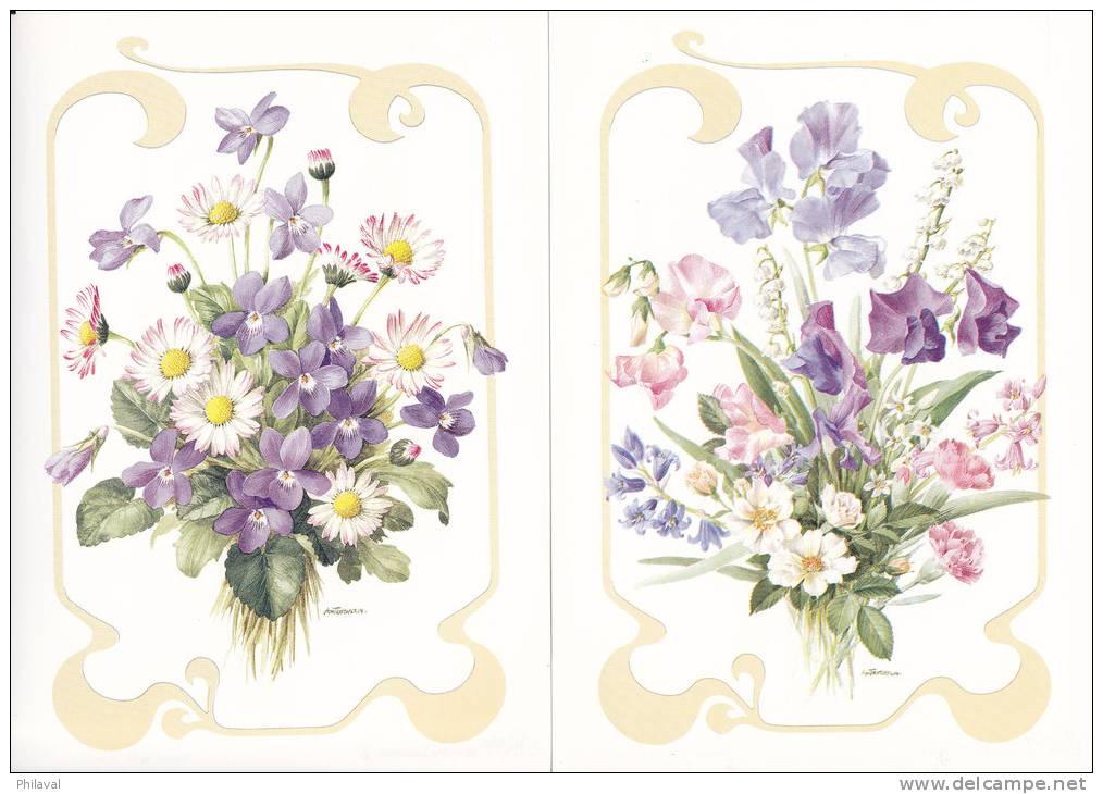 Lot De 6 Cartes  10 X 15 Sur Le Thème Des Fleurs - Arrangement Floral - Autres & Non Classés