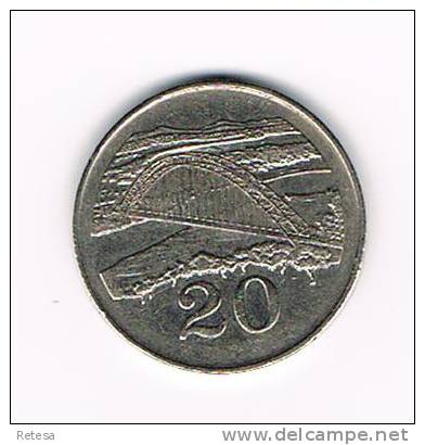 ** ZIMBABWE  20  CENTS  1991 - Zimbabwe