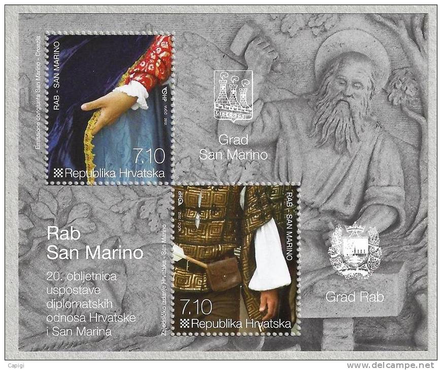 2012 - SAN MARINO - ARBE - FOGLIETTO DELLA CROAZIA - - Unused Stamps