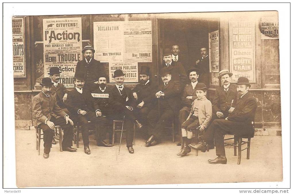 CARTE PHOTO A SITUER - POLITIQUE - ELECTION MUNICIPALE DE MAI 1908 - CANDIDAT HENRI TROUBLE - PARTI RADICAL SOCIALISTE - - Politieke Partijen & Verkiezingen