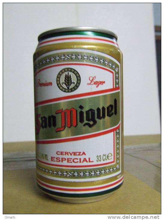 Alt122 Lattina Birra, Boite Biere, Can Beer, Lata Cerveza, San Miguel Lager Especial, 33cl, Spanish, 1995, Spagnola - Latas