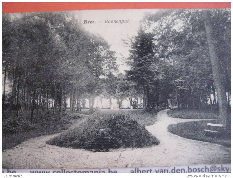 5 postkaarten Bree  Gerdingenstraat, Vrijhof, Kanaal, Boonenput, Vrijthof