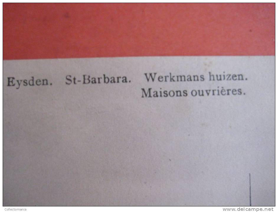 6 postkaarten Eisden  St.Barbara metaal en spoorwerken, vue de la nouvelle cité, Werkmanshuizen,Groten uit, ..