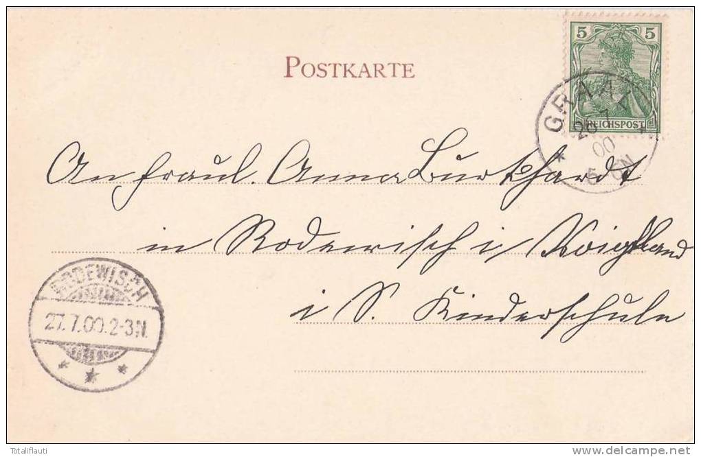 Graal Müritz Villa Graalsburg Colonialwaaren Und Delicatessenhandlung Briefträger 26.7.1900 Gelaufen - Graal-Müritz
