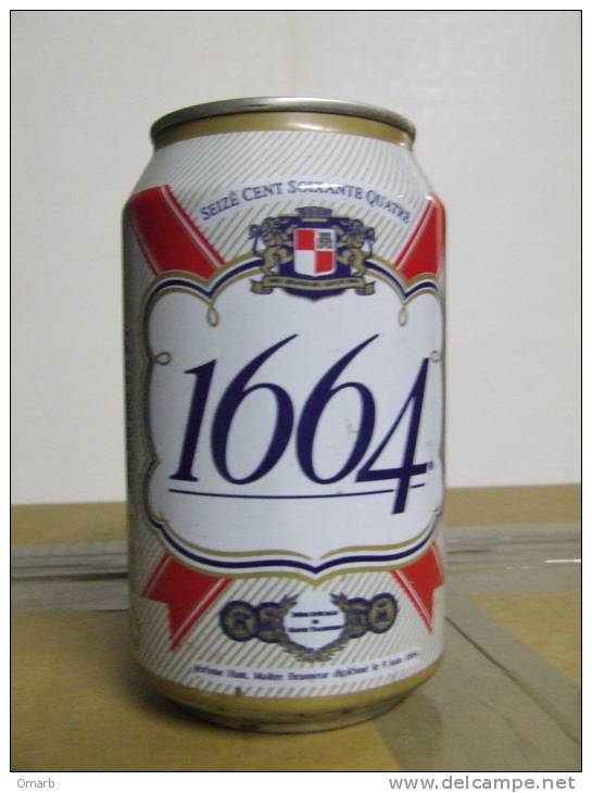 Alt128 Lattina Birra, Boite Biere, Can Beer, Lata Cerveza, 33cl, Seize Cent Soixante Quatre 1664, Kronenbourg, France 98 - Latas