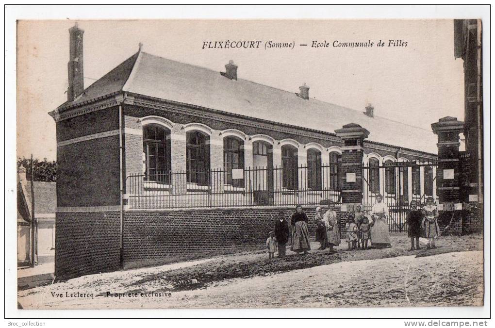 Flixcourt, école Communale De Filles, éd. Vve Leclerq - Flixecourt