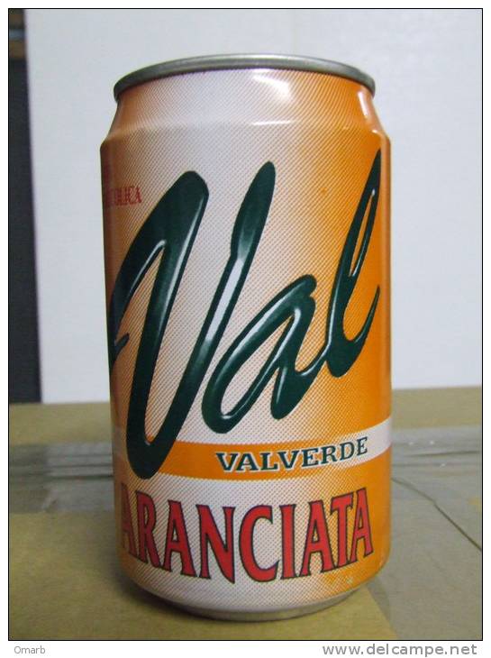 Alt143 Lattina Bibita, Boite Boisson, Can Drink, Lata Bebida, 33cl Val, Valverde, Aranciata, Orange, 1998 Italia - Latas