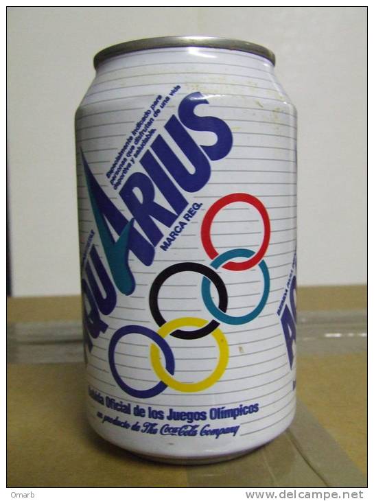 Alt146 Lattina, Boite, Can Drink, Lata Bebida, 33cl Aquarius, Oficial Juegos Olimpicos, Giochi Olimpici, Olympic Games - Cannettes