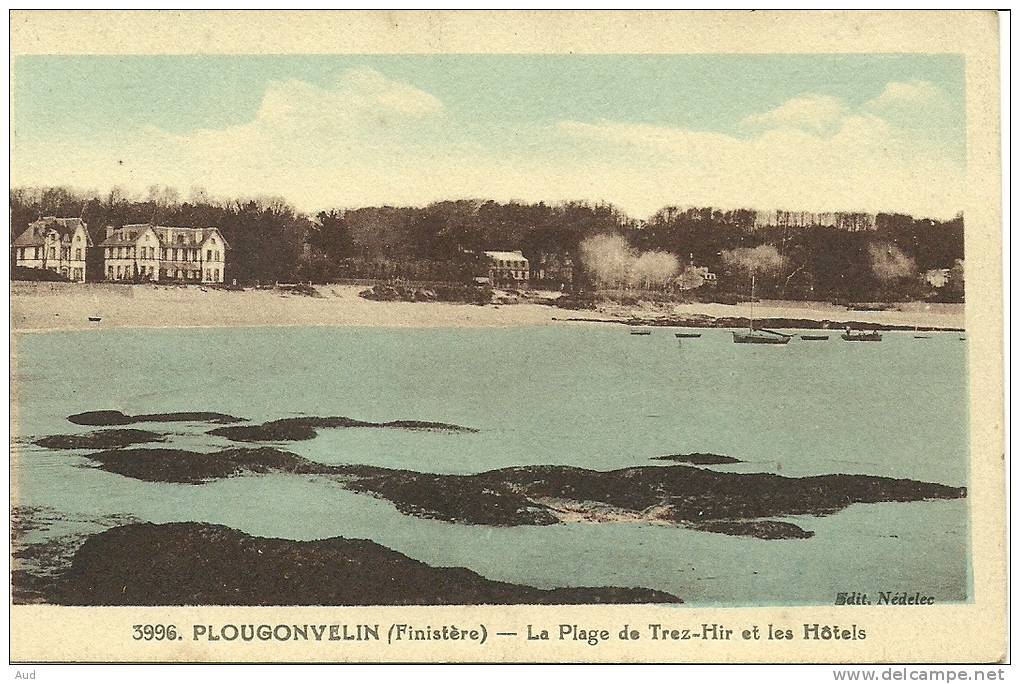 PLOUGONVELIN, Plage Et Hôtels, Rivière Bureau 3996, Voyagée En 1933 - Plougonvelin