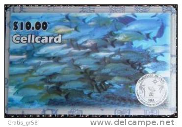 Marshall Islands - MRS-NTA-05, Prepaid Phonecard, 10$, Fishes , Used - Isole Marshall