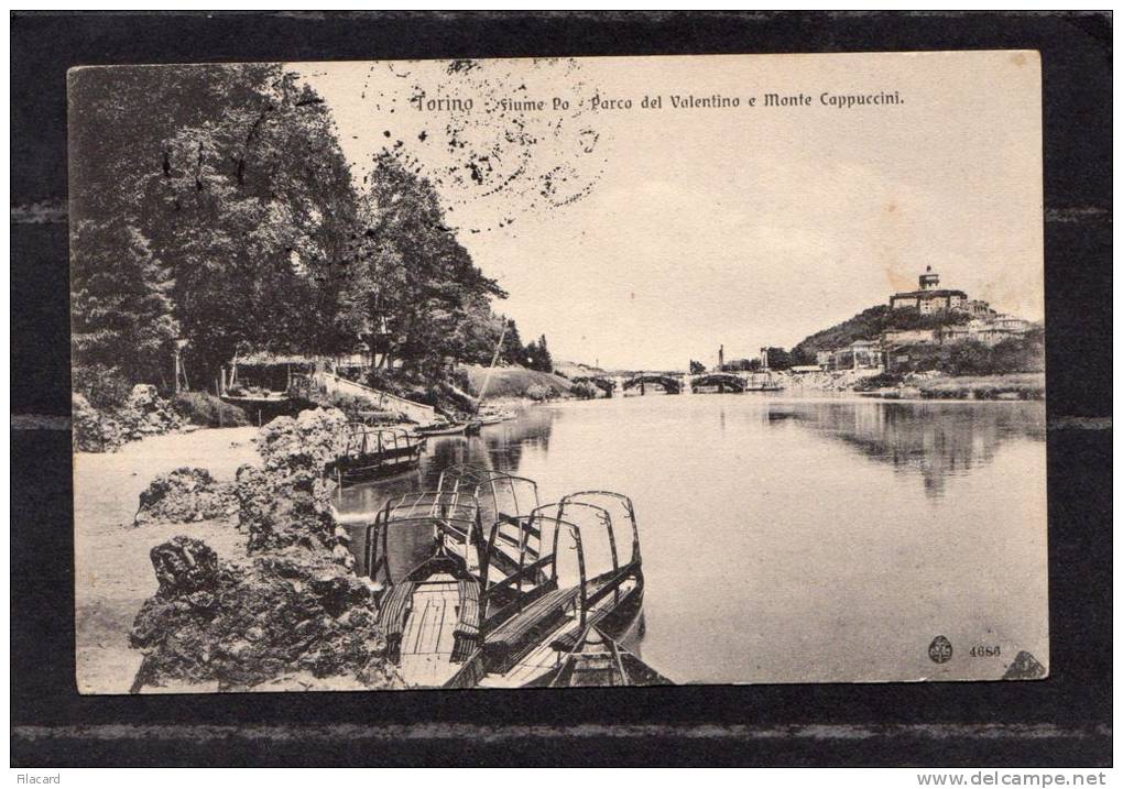 33524      Italia,  Torino -   Fiume   Po  -  Parco  Del    Valentino  E  Monte  Cappuccini,     VG  1909 - Fiume Po