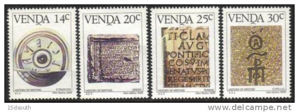 Venda - 1986 History Of Writing Set (**) # SG 139-142 , Mi 138-141 - Venda