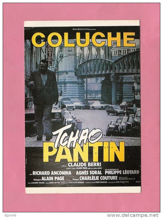 * CPM..Affiche Du Film :  COLUCHE - TCHAO PANTIN..Scan B - Posters Op Kaarten