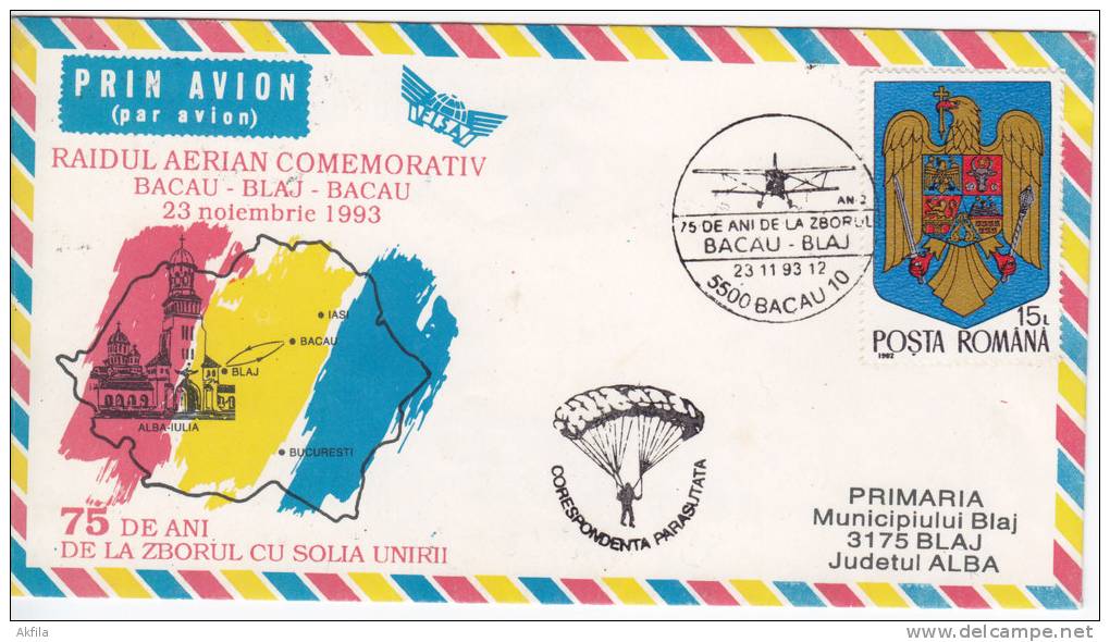 Romania 1993 Airmail - Cartas & Documentos