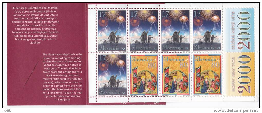 415. Slovenia, 1999, Christmas And New Year's Booklet, MNH - Slovénie