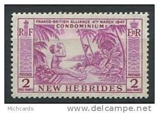 NEW HEBRIDES 1957 - Noix Coco - Neuf, Legere Trace De Charniere (Yvert 195) - Ungebraucht