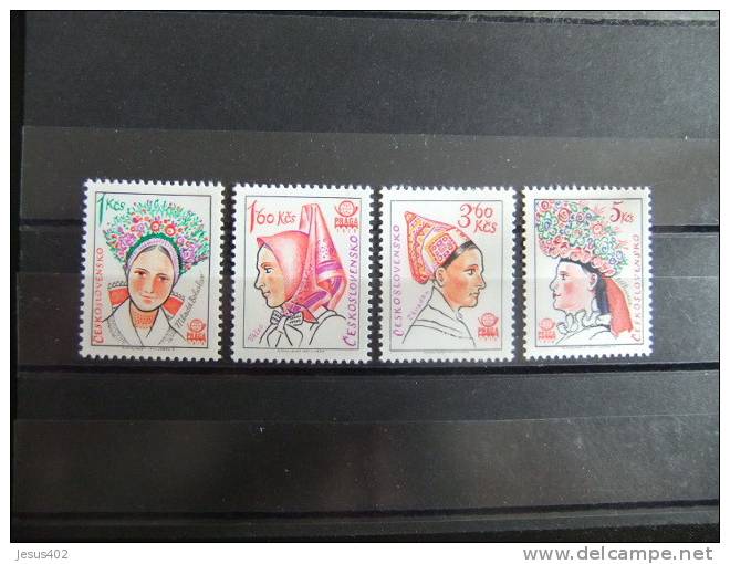 CHECOSLOVAQUIA TCHÉCOSLOVAQUIE 1977 EXPO PRAGA 78 FOLKLORE Yvert  2223 / 2226 ** MNH - Unused Stamps