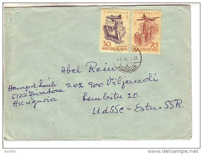 GOOD HUNGARY Postal Cover To ESTONIA 1978 - Good Stamped: Airplane - Covers & Documents