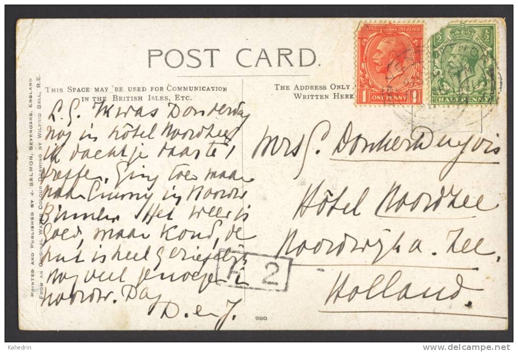 SOUTHAMPTON BARGATE - Wilfrid Ball Artist Postcard - J. Salmon, Used In 1920 - Southampton