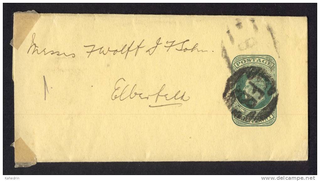 Great Britain, Wrapper Edward VII To Elberfeld, Germany - Brieven En Documenten