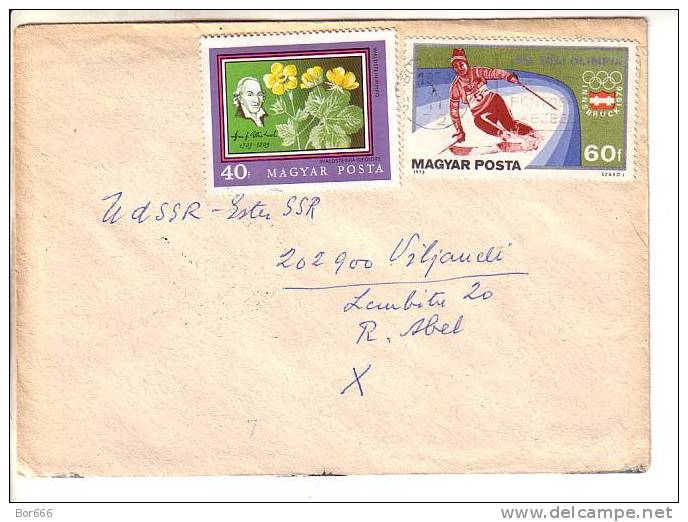 GOOD HUNGARY Postal Cover To ESTONIA 1979 - Good Stamped: Flora ; Olympic Games - Cartas & Documentos