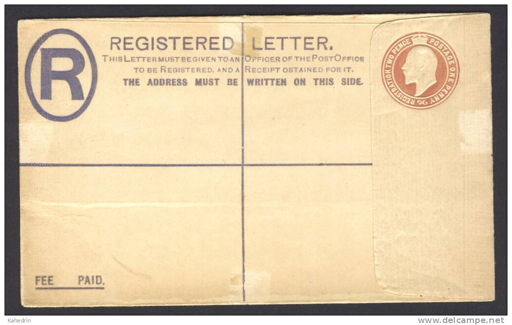 Great Britain, Registered Letter / Cover - Letter Edward VII, Unused - Brieven En Documenten