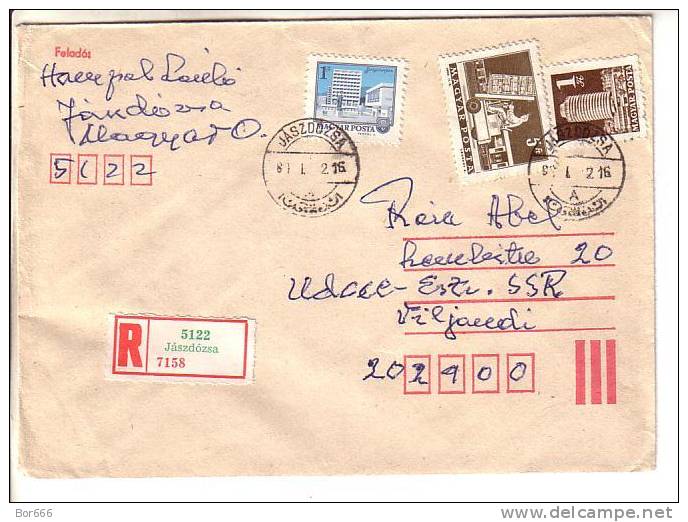 GOOD HUNGARY " REGISTERED " Postal Cover To ESTONIA 1980 - Good Stamped: Architecture ; Post - Covers & Documents