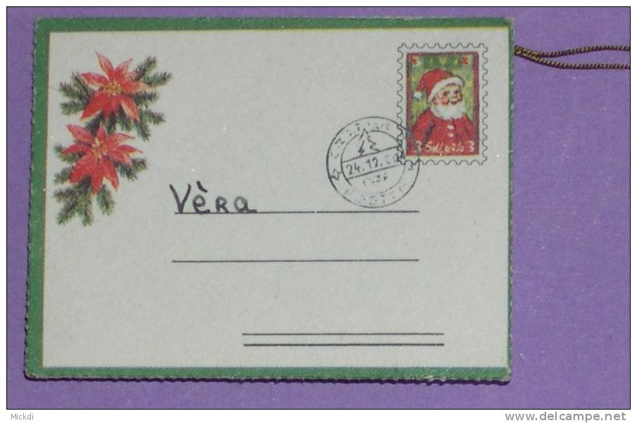 PERE NOEL - ANGE - JOYEUX NOEL - SAPINS - BICHES (3 Scans) ANNEES 1960 - ENVELOPPE 6 Cm X 4,5 Cm - Engel & Putten