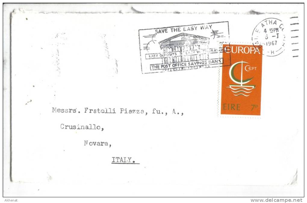 VER1719 - IRLANDA , Targhetta Pubblicitaria POST OFFICE SAVINGS BANKS Del 1967 - Storia Postale