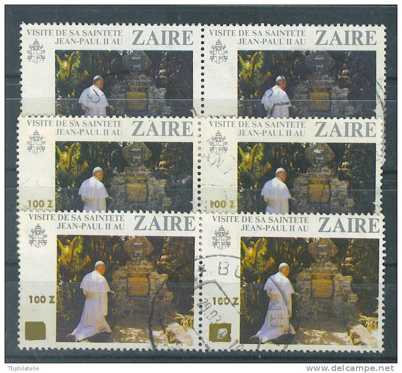 VEND TIMBRES DU ZAIRE N° 1003 X 3 PAIRES AVEC NUANCES DIFFERENTES !!!! - Used Stamps