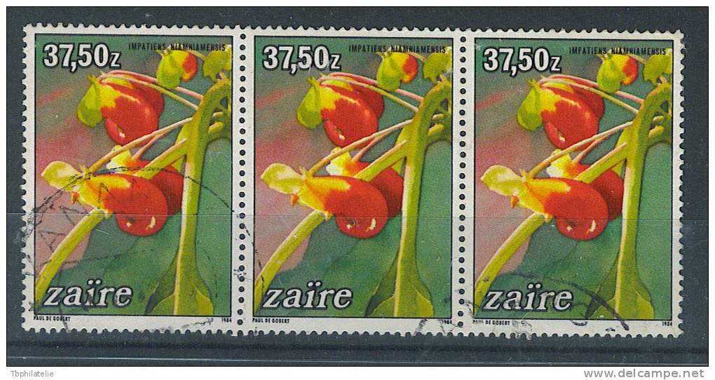 VEND TIMBRES DU ZAIRE N° 859 EN BANDE DE 3 !!!! - Usati