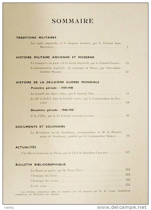 Revue Historique De L´armee N° 4 Du 01/01/1947 - Autres & Non Classés