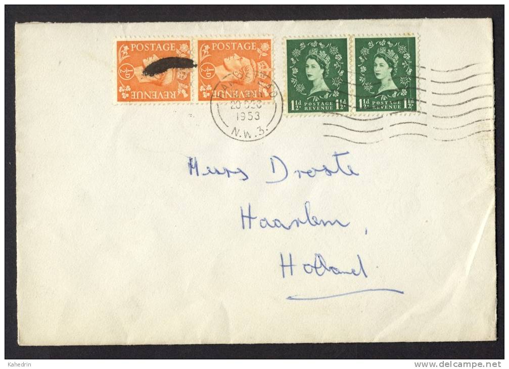 Great Britain 1953, Letter / Cover, Hampstead To Haarlem - Holland - Covers & Documents