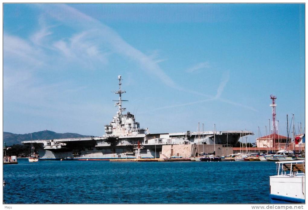 PHOTO BATEAU PORTE AVIONS CLEMENCEAU - Bateaux