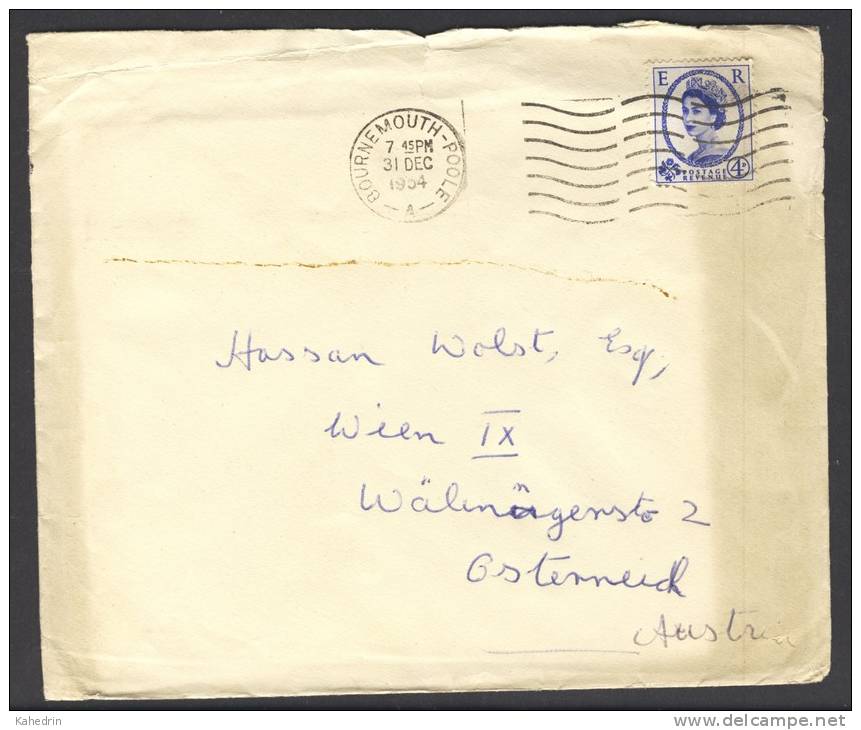 Great Britain 1954, Letter / Cover, Bournemouth - Poole To Wien (Vienna) - Austria - Storia Postale