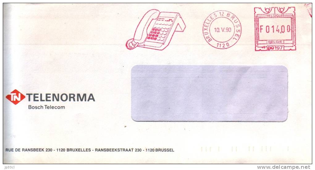 EMA Telephone, Bruxelles, 10/5/1990, Sur Lettre A En-tête De Telenorma Bosch Telecom - Other & Unclassified