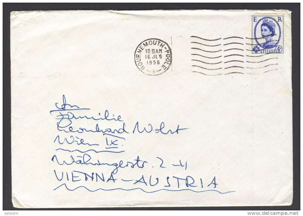 Great Britain 1956, Letter / Cover, Bournemouth - Poole To Vienna (Wien) - Austria - Lettres & Documents