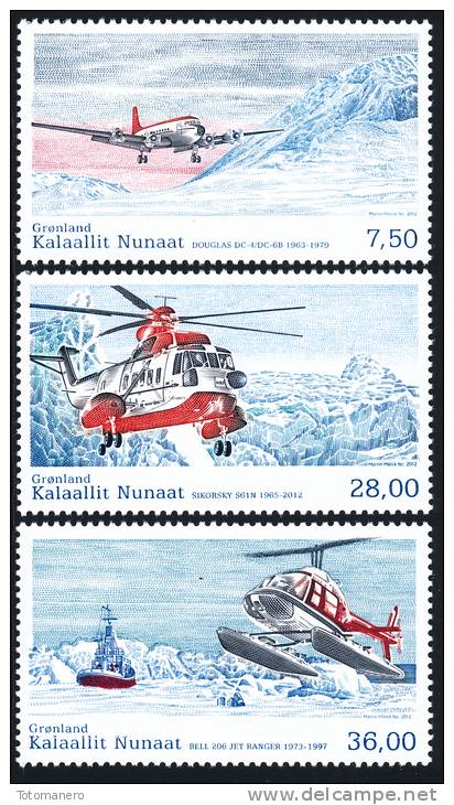 GREENLAND/Grönland 2012 Aviation II Set Of 3v** - Nuovi