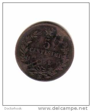 ITALY    5  CENTESIMI   1862 N  (KM# 3.3) - 1861-1878 : Vittoro Emanuele II