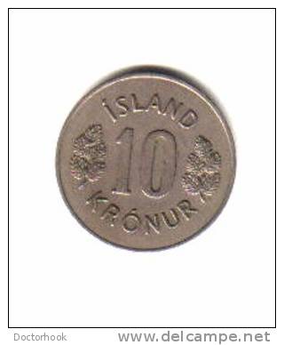 ICELAND   10  KRONUR  1970  (KM# 15) - Iceland