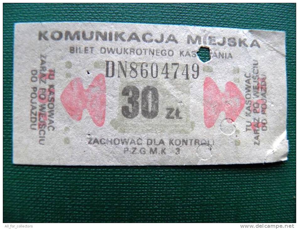 Old Ticket From Poland, Transport, Really I Don't Know If This Ticket For Bus Or Metro Or Train - Europe