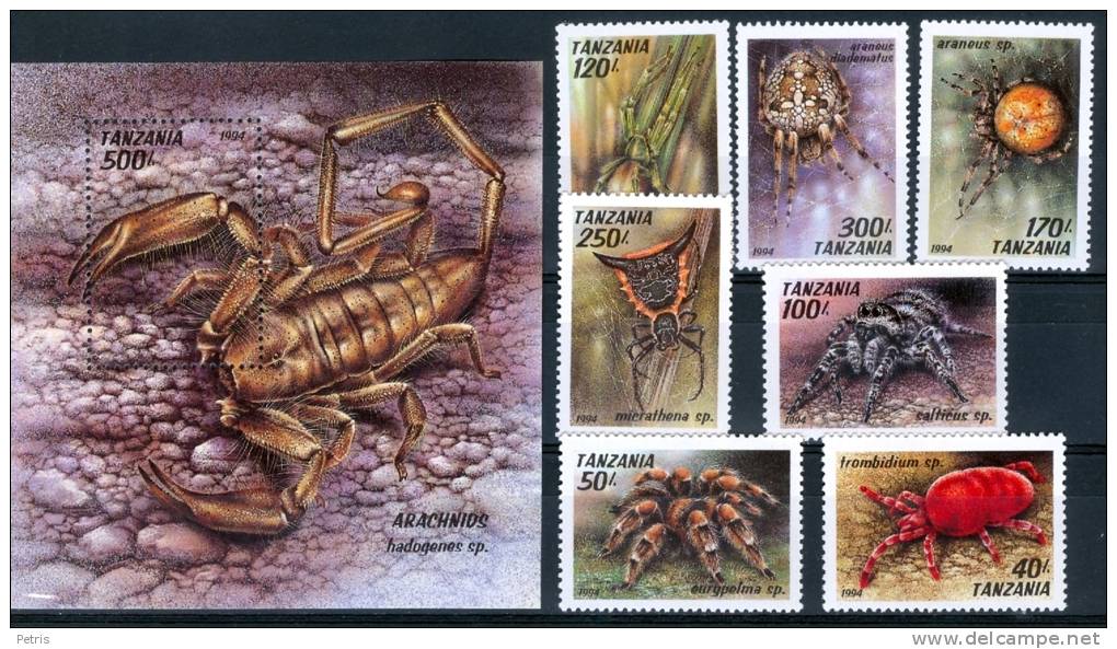 Tanzania 1994  Arachnids MNH** - Lot. A275 - Spiders