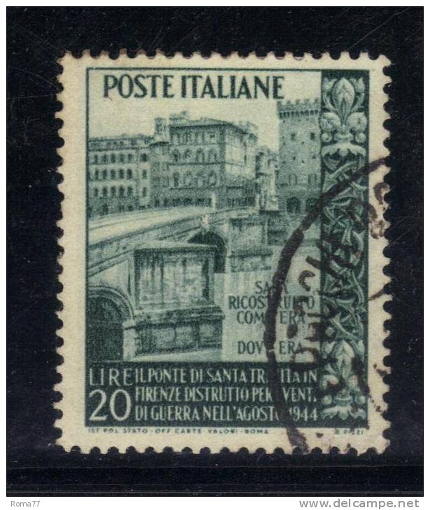 SS5528 - REPUBBLICA Trinita , Il 20 Lire Filigrana Lettere 12/10 Pos D  Used - Errors And Curiosities