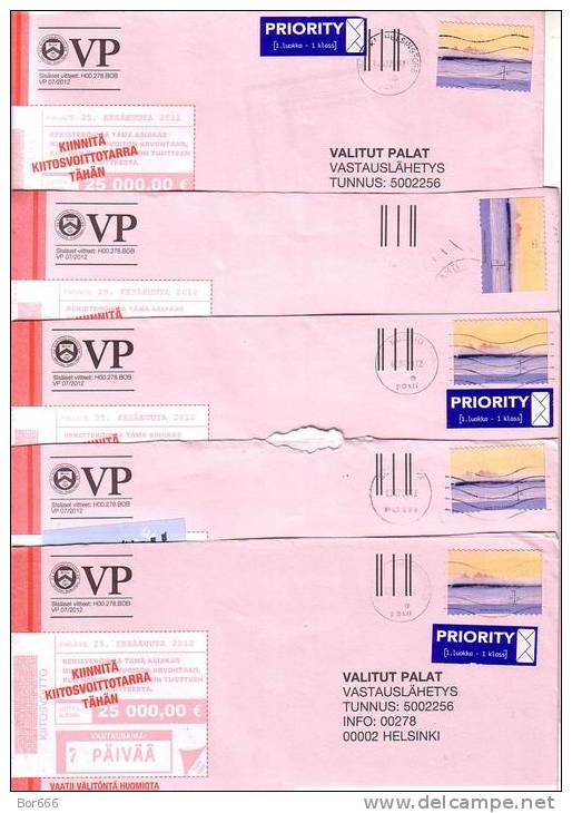 15 X GOOD FINLAND Postal Covers 2012 - Good Stamped: Clouds - Five Sets Of 3 - Covers & Documents