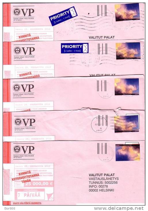 15 X GOOD FINLAND Postal Covers 2012 - Good Stamped: Clouds - Five Sets Of 3 - Cartas & Documentos