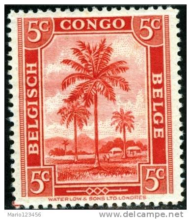 BELGIAN CONGO, CONGO BELGA, 1942, DIFFERENT SUBJECTS, FRANCOBOLLO NUOVO (MLH*), Scott 187 - Nuovi