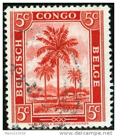 BELGIAN CONGO, CONGO BELGA, 1942, DIFFERENT SUBJECTS, FRANCOBOLLO USATO, Scott 187 - Nuovi